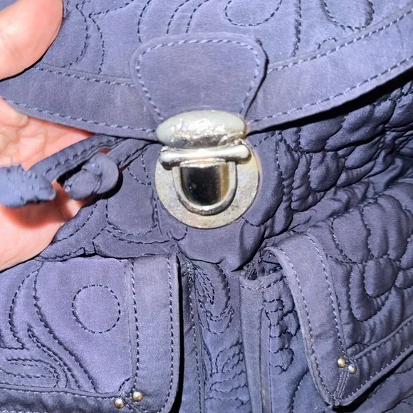 Vera Bradley Elegant Navy Quilted Backpack - Picture 6 of 8